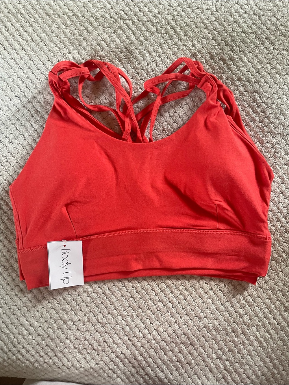 Bare Necessities Coral Red Strappy Back Sports Bra